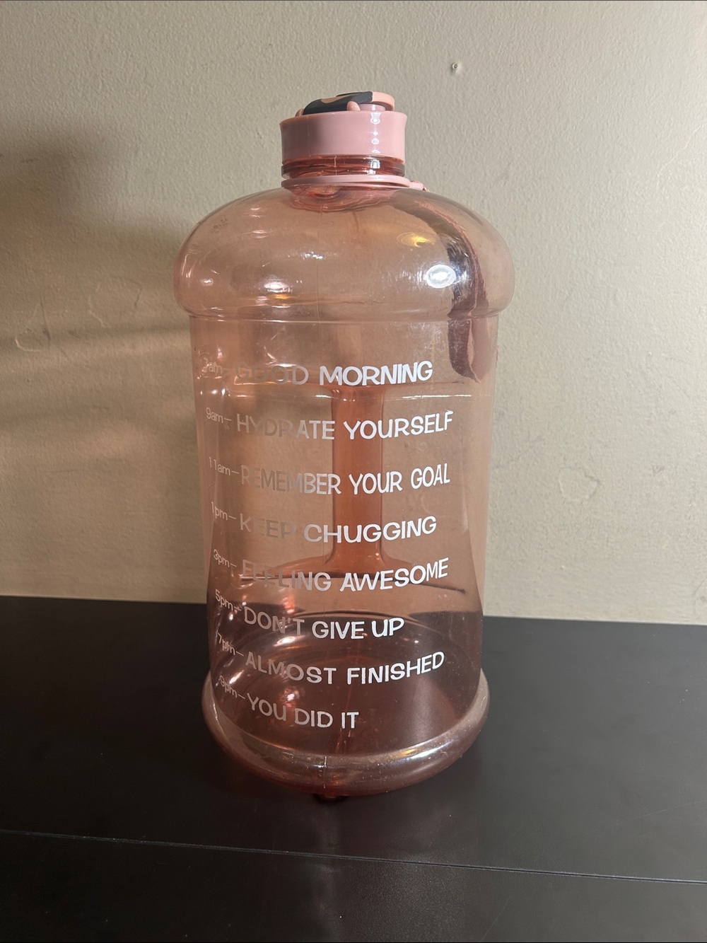 One Gallon Drinking Jug. In great condition. 7am to 9pm drinking goals.
